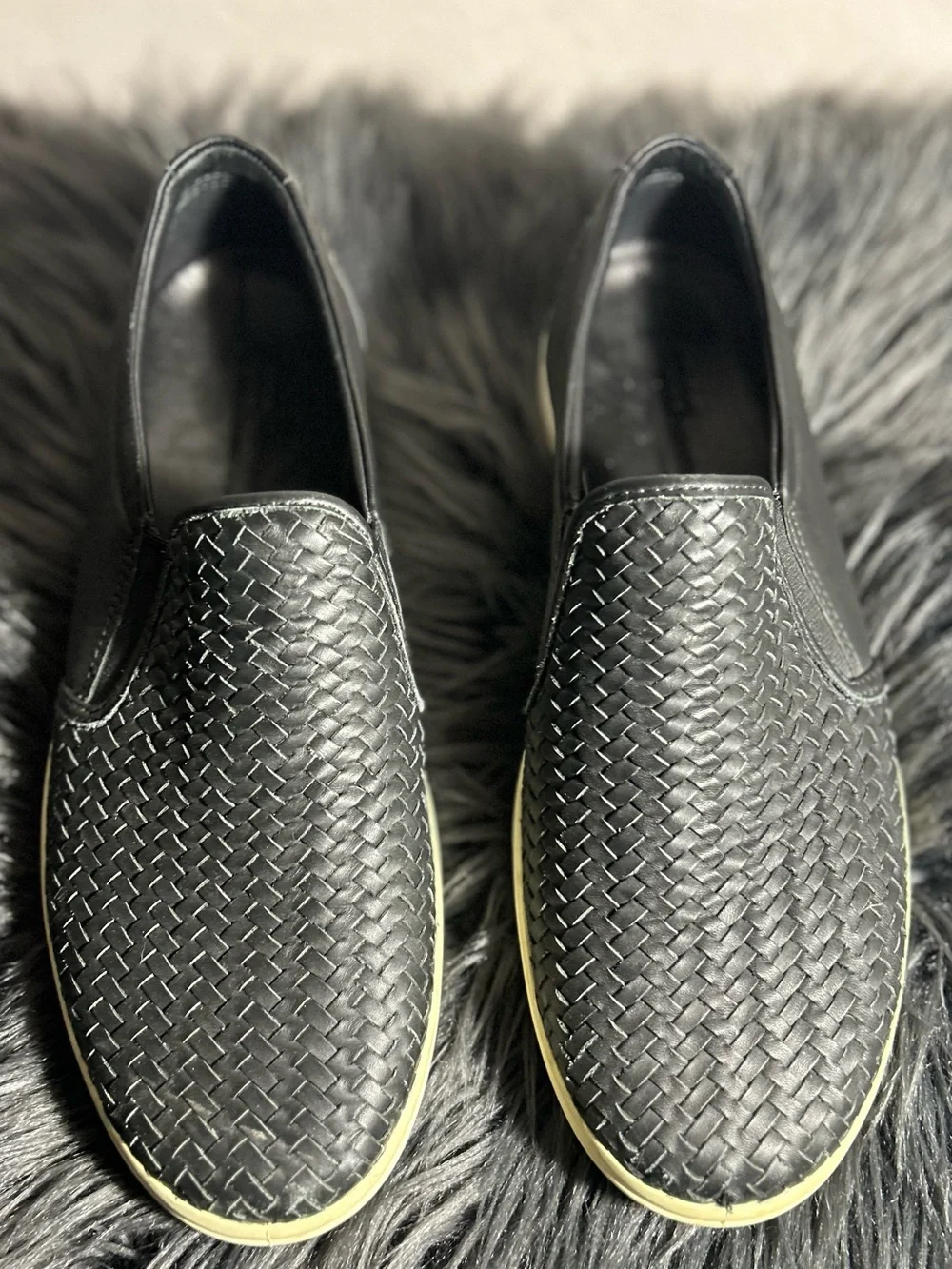 ECCO Soft 7 Woven Slip-on Ii In Black Black Woven Slip-On Sneakers Size 8